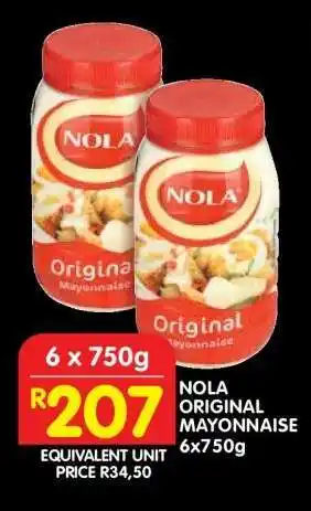 Shoprite NOLA ORIGINAL MAYONNAISE 6x750g offer