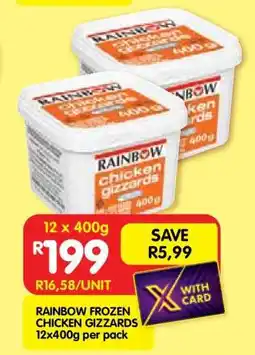 Shoprite RAINBOW FROZEN CHICKEN GIZZARDS 12x400g per pack offer