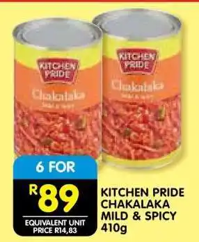 Shoprite KITCHEN PRIDE CHAKALAKA MILD & SPICY 410g offer