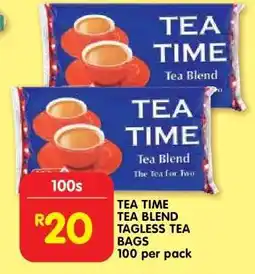 Shoprite TEA TIME TEA BLEND TAGLESS TEA BAGS offer