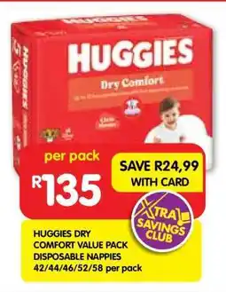 Shoprite Huggies Dry Comfort Value Pack Disposable Nappies offer