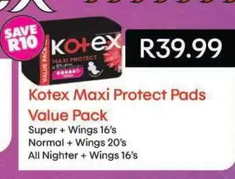 Shoprite Kotex Maxi Protect Pads Value Pack offer