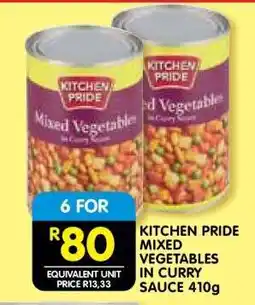 Shoprite KITCHEN PRIDE MIXED VEGETABLES IN CURRY SAUCE 410g offer