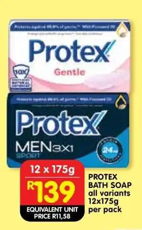 Shoprite PROTEX BATH SOAP all variants 12x175g per pack offer