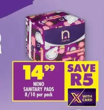 Shoprite NENO SANITARY PADS offer