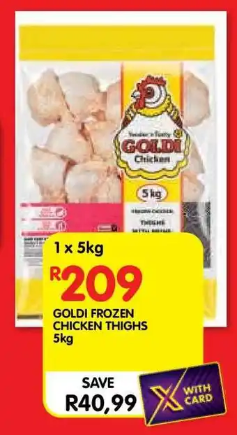 GOLDI FROZEN CHICKEN THIGHS 5kg