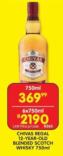 Shoprite Chivas Regal 12-Year-Old Blended Scotch Whisky 750ml offer