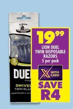 Shoprite LION DUEL TWIN DISPOSABLE RAZORS offer
