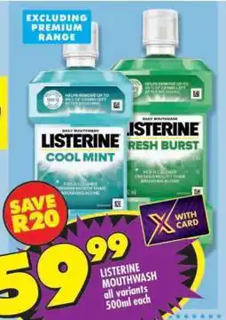 Shoprite LISTERINE MOUTHWASH offer