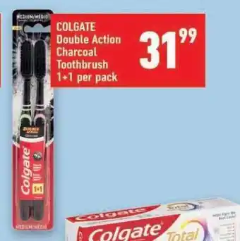 Shoprite COLGATE Double Action Charcoal Toothbrush 1+1 per pack offer