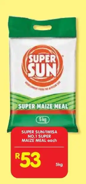 Shoprite SUPER SUN/IWISA NO.1 SUPER MAIZE MEAL offer