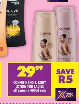 Shoprite CONNIE HAND & BODY LOTION FOR LADIES offer