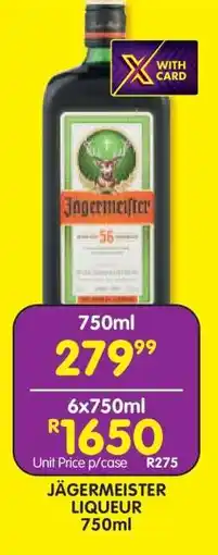 Shoprite JÄGERMEISTER LIQUEUR 750ml offer