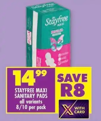 Shoprite STAYFREE MAXI SANITARY PADS offer