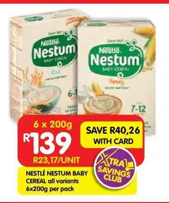 Shoprite NESTLÉ NESTUM BABY CEREAL all variants 6x200g per pack offer