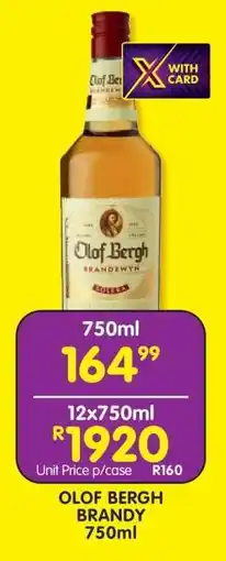 Shoprite Olof Bergh Brandy 750ml offer