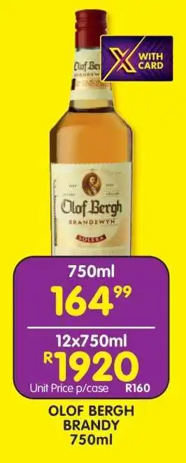 Shoprite Olof Bergh Brandy 750ml offer