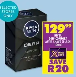 Shoprite NIVEA DEEP COMFORT AFTER SHAVE SPLASH 100ml offer