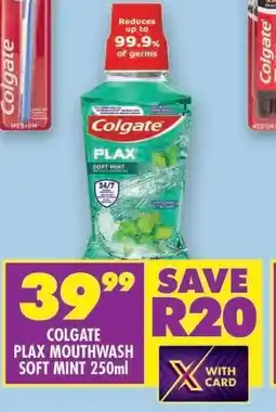 Shoprite COLGATE PLAX MOUTHWASH SOFT MINT 250ml offer