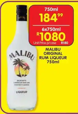 Shoprite MALIBU ORIGINAL RUM LIQUEUR 750ml offer