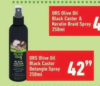 Shoprite ORS Olive Oil Black Castor Detangle Spray 250ml offer
