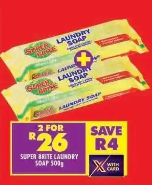 Shoprite SUPER BRITE LAUNDRY SOAP 500g offer