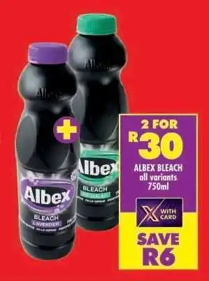Shoprite ALBEX BLEACH all variants 750ml offer