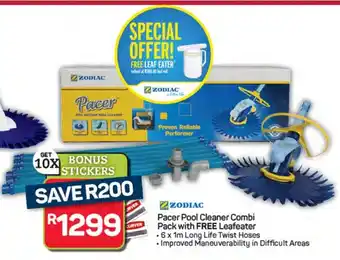 Pick n Pay Hypermarket Zodiac Pacer Pool Cleaner Combi Pack with FREE Leafeater offer