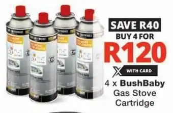 Checkers BushBaby Gas Stove Cartridge offer