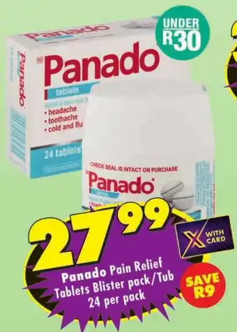 Panado Pain Relief Tablets Blister/ Tub