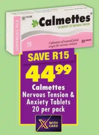 Shoprite Calmettes Nervous Tension & Anxiety Tablets offer
