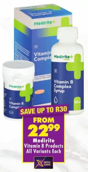 Shoprite Medirite Vitamin B Products All Variants offer