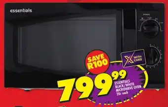 Essentials black/ white microwave oven