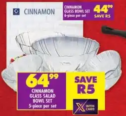 Shoprite Cinnamon glass bowl set offer