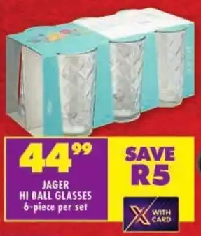 Shoprite Jager hi ball glasses offer