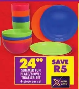 Shoprite Summer fun plate/ bowl/ tumbler set offer