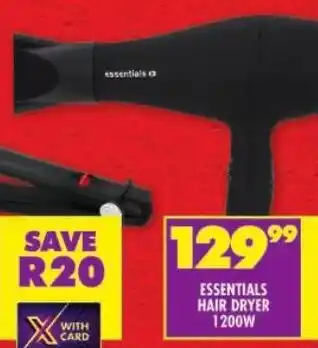 Shoprite Essentials hair dryer 1200w offer