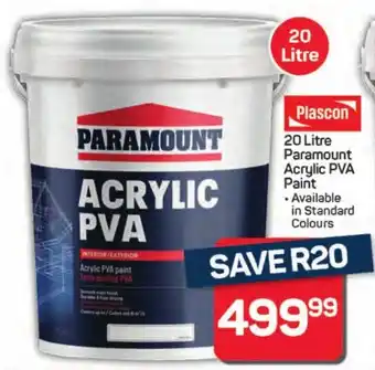 Pick n Pay Hypermarket Plascon Paramount Acrylic PVA Paint offer