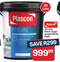 Pick n Pay Hypermarket Plascon Polvin Super Acrylic White Paint offer
