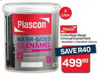 Pick n Pay Hypermarket Plascon Water Based Universal Enamel Paint offer