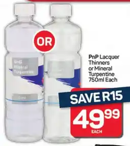 Pick n Pay Hypermarket PnP Lacquer Thinners or Mineral Turpentine offer