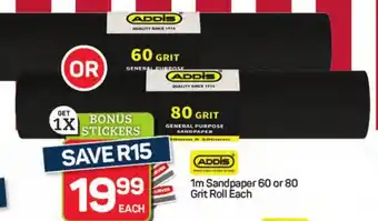 Pick n Pay Hypermarket Addis Sandpaper 60 or 80 Grit Roll offer