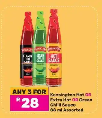 Game Kensington Hot OR Extra Hot OR Green Chilli Sauce offer
