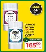 Dis-Chem Centrum Women Or Men 30 Tablets-Each offer