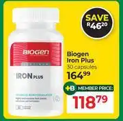 Dis-Chem Biogen Iron Plus 30 Capsules offer