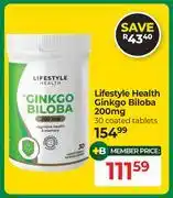 Dis-Chem Lifestyle Health Ginkgo Biloba 200mg 30 Coated Tablets offer