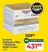 Dis-Chem Eucerin Hyaluron-Filler + Elasticity Night Cream-50ml offer