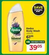 Dis-Chem Radox Body Wash-400ml offer