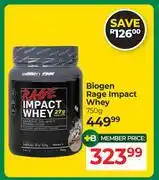 Dis-Chem Biogen Rage Impact Whey-750g offer
