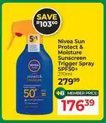 Dis-Chem Nivea Sun Protect & Moisture Sunscreen Trigger Spray SPF50+-270ml offer